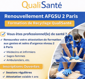 Renouvellement AFGSU 2 Paris – formation de recyclage pour professionnels de santé proposée par QualiSanté