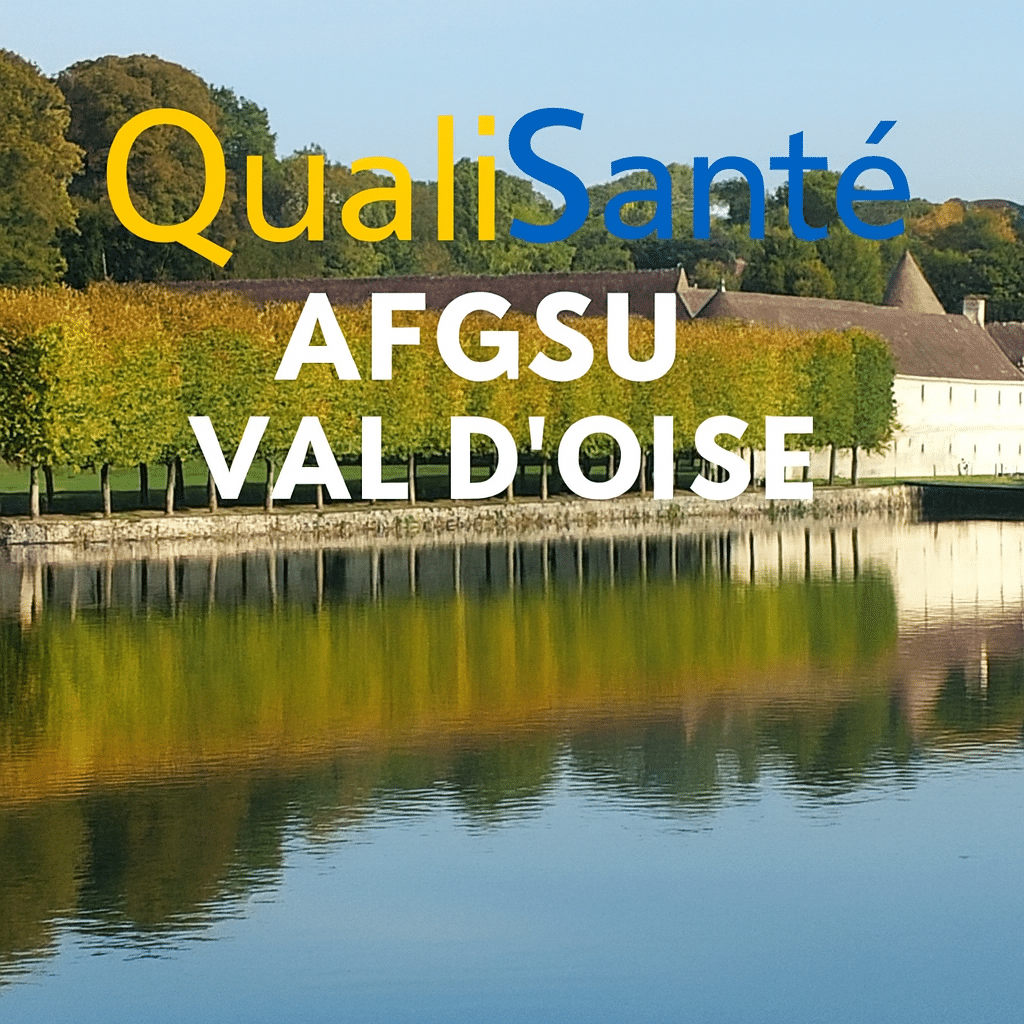 Formation AFGSU 2 Val d'oise – illustration QualiSanté avec un paysage du Val-d’Oise et le logo AFGSU 2