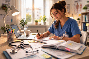 date concours IADE 2026 Étudiant infirmier en train de réviser pour le concours IADE 2026